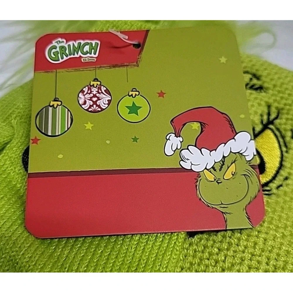 The Grinch Beanie &‎ Gloves Set One Size Child Green Lined Hat NWT Winter Gear
